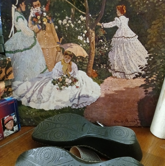 Born Emmy Black Leather Platform Wedge 👡Open Toe Sandals Womens Sz US 9. - Picture 7 of 12